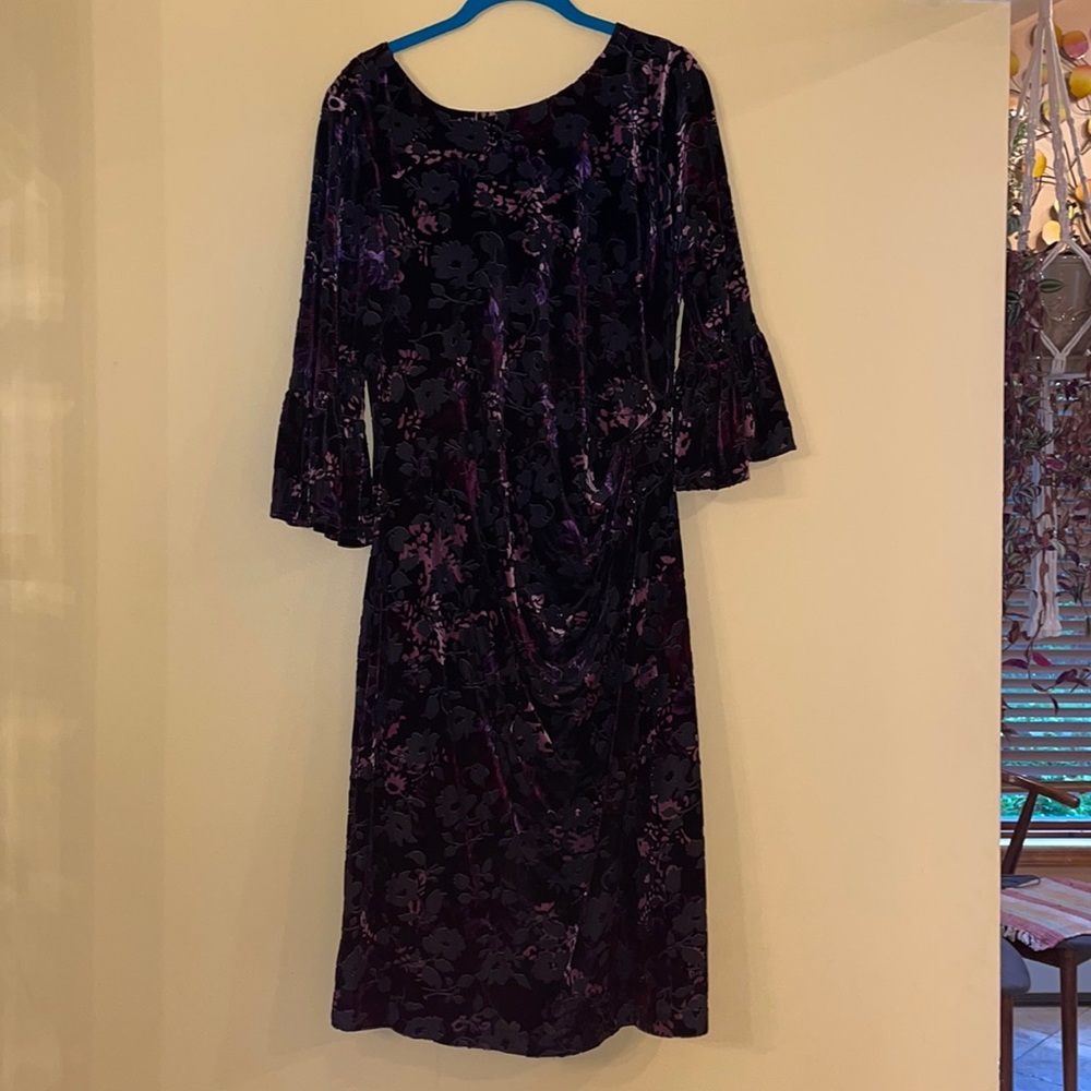 Adrianna Papell Purple Velvet Dress